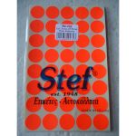 ΕΤΙΚΕΤΕΣ STEF FLUO ΣΤΡΟΓΓΥΛΕΣ ΔΙΑΜ.19mm ΚΟΚΚΙΝΕΣ ΠΑΚΕΤΟ 40 ΦΥΛΛΩΝ