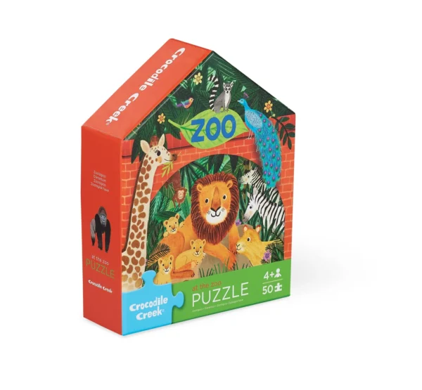 50-piece puzzle flat house zoo