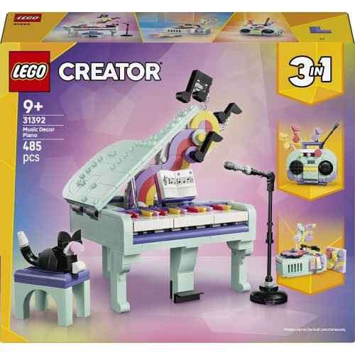 lego lego® creator 3 σε 1 μουσικό διακοσμητικό – πιάνο με γάτα 31392 31392