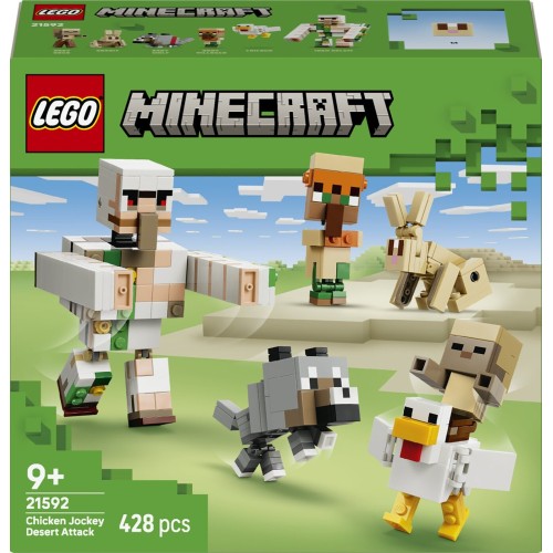 lego lego® minecraft® επίθεση του αναβάτη κοτόπουλου στην έρημο, παιχνίδι 21592 21592