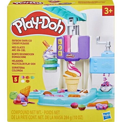 play-doh rainbow swirl ice cream playset